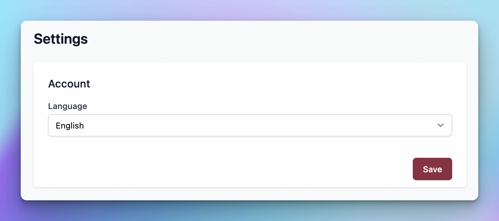 Screenshot from Railtrack showing the language choice dialog in settings.